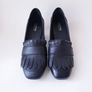 Kenneth Cole Reaction Black Leather Heeled Loafers